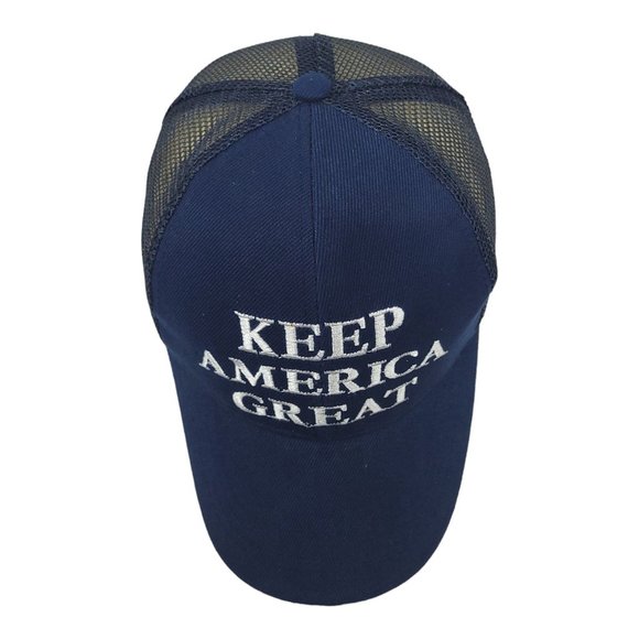 Keep America Great Mesh Snapback Cap Trucker Baseball Hat Trump 2020 Flag Blue - Picture 6 of 12